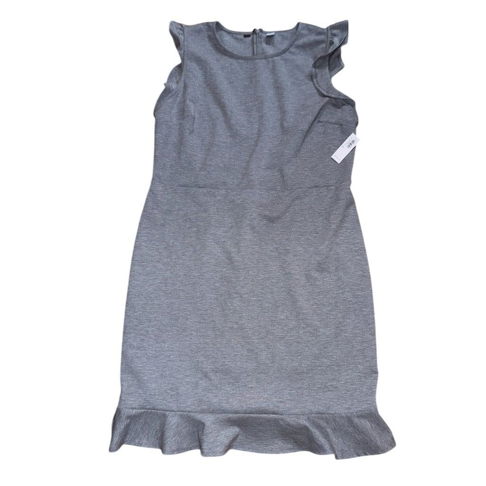 Steampunk Gray Ruffle Sleeveless Sheath Dress Knee Length old navy XL whimsigoth